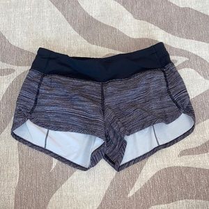 Lululemon black & white speed shorts